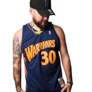 DEBARDEUR MITCHELL & NESS GOLDEN STATES WARRIORS CURRY BLEU