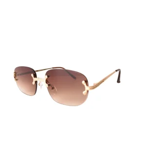 LUNETTES CENTRAL VISION MARRON/DORÉ OVALE