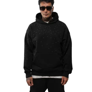 HOODIE RICHES PARIS STRASS NOIR