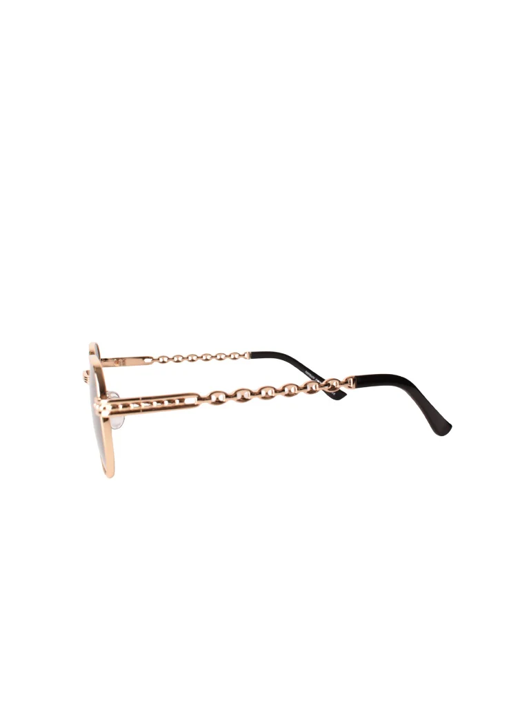 LUNETTES RONDE DORÉ/NOIR – Image 4