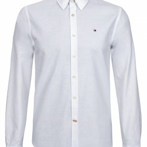 Chemise TH SLIM LINEN COTTON SHIRT CLASSIC WHITE