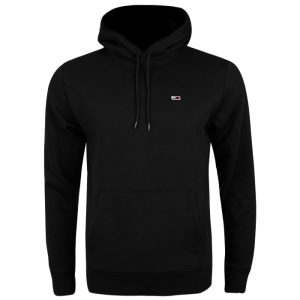 SWEAT TOMMY FLEECE FLAG PATCH HOODY BLACK